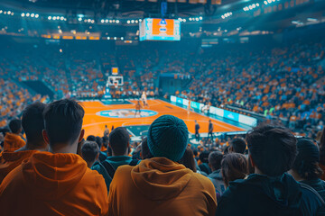 fans watching a basketball game
