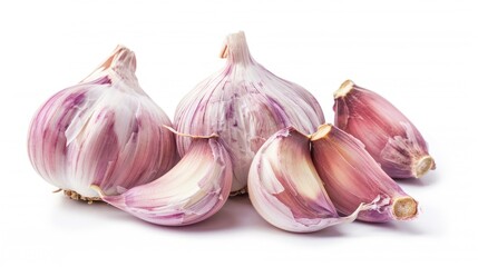 Obraz premium Garlic isolated on a white background