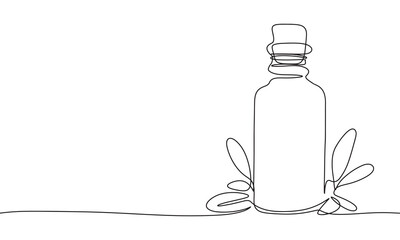 Cosmetic bottle one line continuous. Cosmetic bottle  line art. Hand drawn vector art.