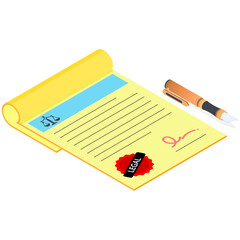 Legal Document Isometric Icon