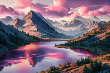 sunrise over the mountains