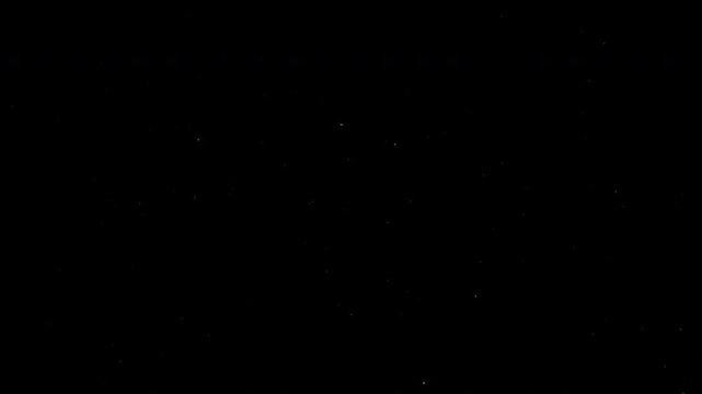 tiny specks of dust or small tiny white seeds or atmospheric particles or stars that quickly move into frame and then float slowly in a staccato motion 4K animated visual overlay effect element