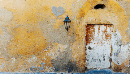 wall texture with white shabby stucco, plaster. Red and white brickwall background, white stonewall surface. Plastered wall with white uneven stucco with cracks and damages.