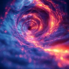 Obraz premium Futuristic Abstract Tunnel with Glowing Lights