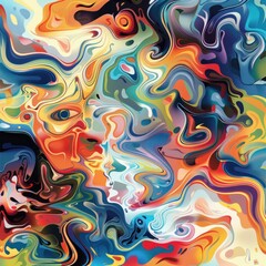 Abstract Swirls of Color - A Kaleidoscope of Hues