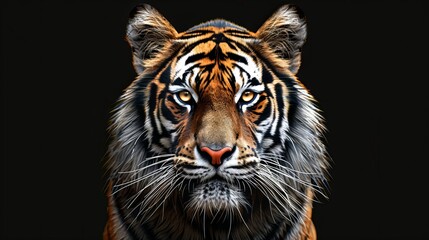 Fototapeta premium Image of a tiger on a black background