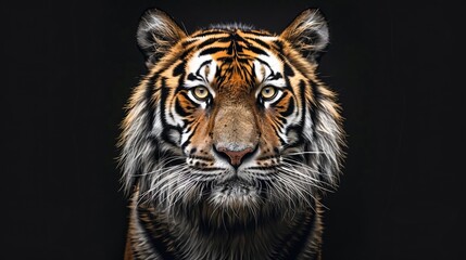 Fototapeta premium Black background with a portrait of a tiger
