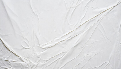 Blank white crumpled and creased paper poster texture background