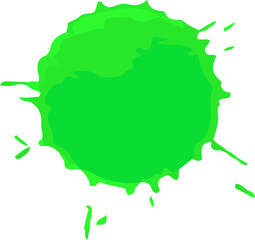 Green ink paint spot. Green holiday watercolor stain. Holiday texture for grunge paint splash