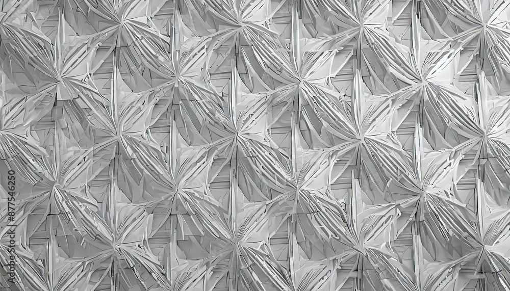 Aufkleber white grey pattern with repeating flat shapes similar to weaving.