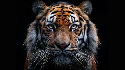 Fototapeta premium Beautiful tiger on a black background