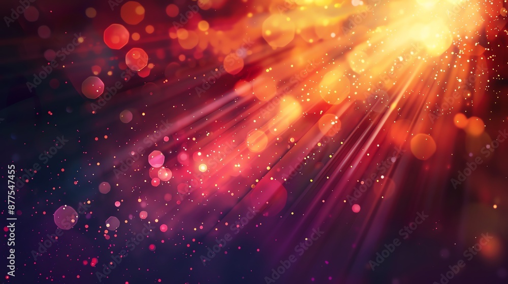 Aufkleber vibrant bokeh lights with abstract colorful background and glowing particles. perfect for festive an