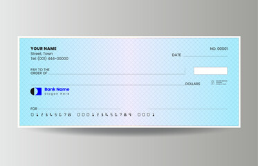 Bank check, bank check vector, blank money cheque, chequebook template