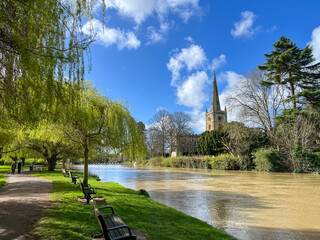 River Avon and Holy Trinity Church viewed from Stratford-upon-Avon park