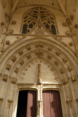 entrance of collegiate church of  Villefranche de Rouergue, Aveyron, France
