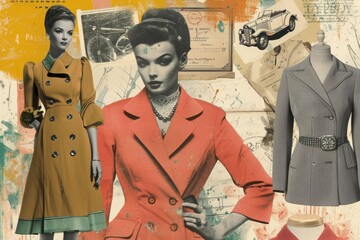 A nostalgic poster featuring vintage fashion 