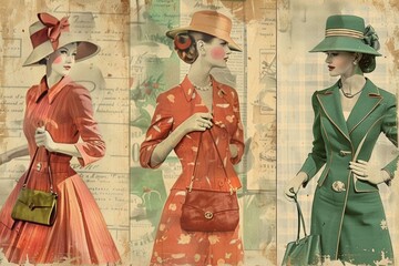 A nostalgic poster featuring vintage fashion 