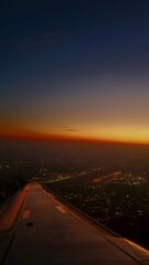 Obraz premium airplane at sunrise