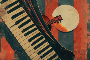 A nostalgic poster with a retro music theme 