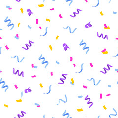 Confetti celebration seamless pattern design.	
