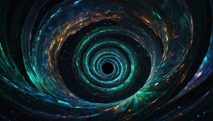 Obraz premium A vibrant, swirling cosmic vortex set against a backdrop of stars, representing the infinity and mystery of space.
