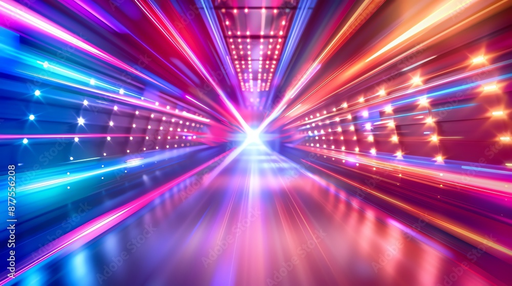 Poster vibrant abstract background with dynamic colorful lights creating a futuristic and energetic visual 