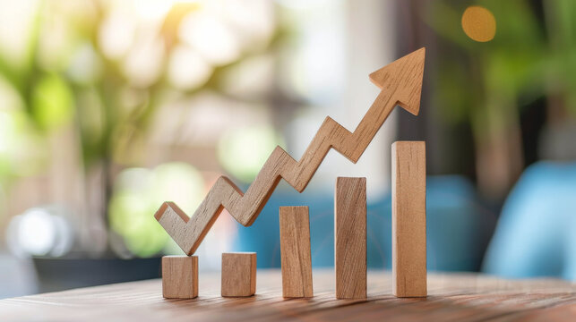 A graph showing an increase or decrease in investments, the growth of the stock market. Business, analysis concept.
