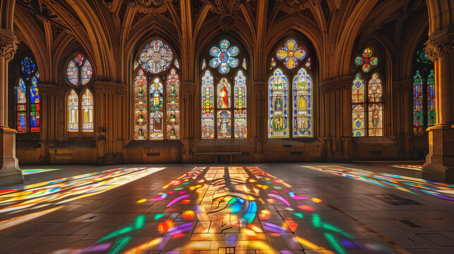Stained glass windows in St. Patrick's Cathedral, Dublin, Ireland
