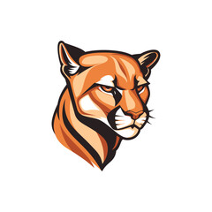 Puma tiger mascot flat vector design