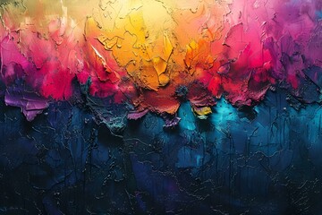 Colorful abstract painting with vibrant hues, 