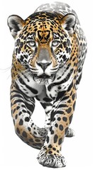 Obraz premium A confident jaguar strides forward, powerful and graceful