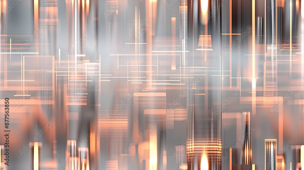 Poster a digital rendering of a futuristic city with tall, illuminated towers connected by a network of glo