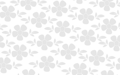seamless pattern gray white theme abstract floral wood pertex texture daisy flower textile fabric pattern ornamental decorative paper print white background wallpaper