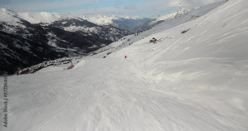 Wall mural skiing in the alps