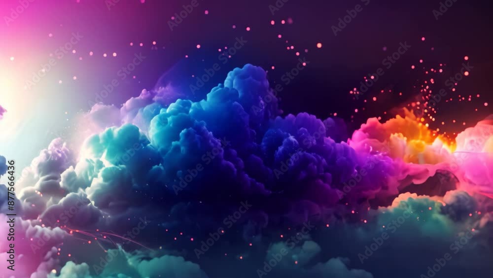 Poster a single cloud peacefully drifting in the vast sky, illustrate the versatility and scalability of cl