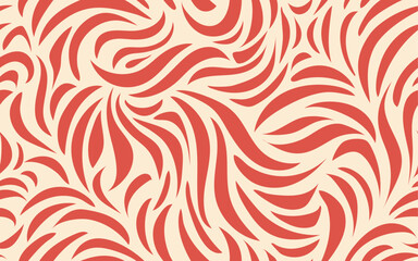 Hand drawn abstract seamless pattern vintage color retro style vector curved line texture ornamental decorative fabric textile paper print background wallpaper