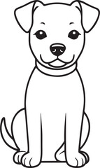 Fototapeta premium Cute dog line art illustration icon design, solid white background 