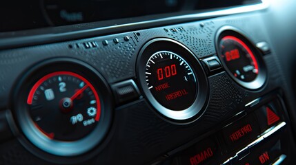Fototapeta premium The car's controls let you adjust the temperature and airflow inside the vehicle, making your drive more comfortable.