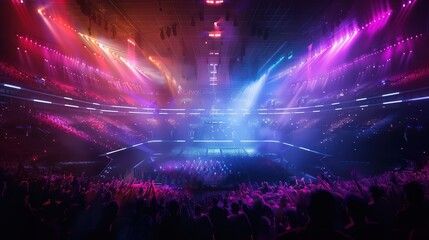Obraz premium A vibrant arena filled with cheering fans