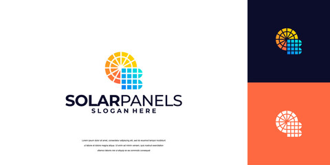 Solar logo design with initial letter B