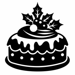 Christmas cake vector,chocolate cake with cherry,cake with candles