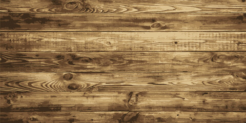 Naklejka premium Aged wood texture with knots. Vintage background. Vector illustration