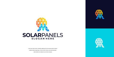 Solar logo design with initial letter M