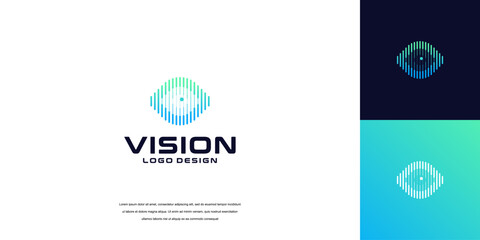 vision logo vector, eye tech logo security idea