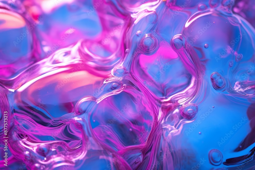Poster close-up of a colorful liquid mixture creating an abstract and vibrant backdrop