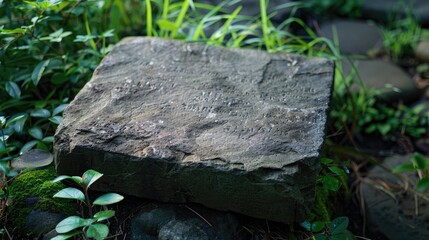 Obraz premium Stone marker with blank space for text inscription