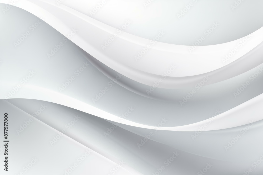 Poster this abstract image features elegant waves in various shades of white and light gray, creating a sof