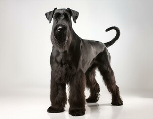 Giant Schnauzer dog on a white background