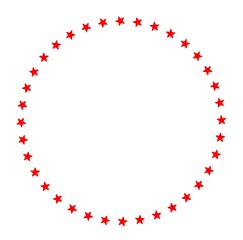 Circle shape frame made of stars. Foto frame design illustration. Frame isolated on white