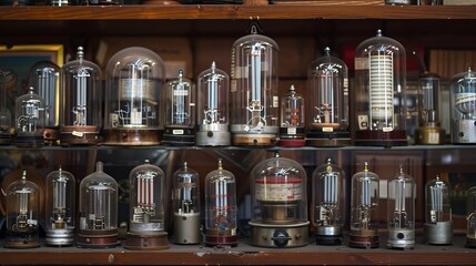 These are old radio parts. They are vacuum tubes that were used in electronics.